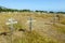 Old crosses at the historic orthodox cemetery of Fort Ross