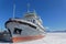 Old cruise ship caught in the ice