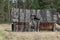 old crumbling one-storey village house. abandoned dwelling in the forest. typical Russia.