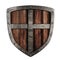 Old crusader wooden shield illustration isolated