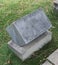 Old Cube Marble Headstone on Old Cemetery