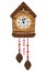 An Old Cuckoo Clock is hanging on the Wall Vector Illustration