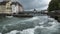 Old dam Nadelwehr in the center of the old town of Lucerne on the Reuss river, Switzerland