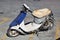 Old, damaged scooter