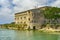 Old damaged by war fort in the Black Sea coast. Coastal Michael`s fortress in Sevastopol, Crimea