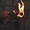 Old dangerous blowtorch in male hands