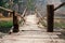 Old and Dangerous Tribal Bamboo Bridge Cross Over the River