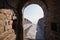 Old dark stone tunnel inside great wall