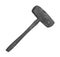 Old dark wooden mallet isolated