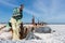 Old decayed breakwater at Dune, small island near Helgoland, Ger