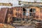 Old Decommissioned Rusty Barge At Ship Junkyard On Sava River At Savamala Area - Belgrade â€“ Serbia