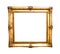 Old decorated wide golden picture frame isolated