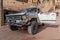 Old desert jeep ready to transport tourists into the desert