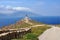 Old deserted lighthouse on greek island Mykonos