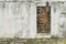 Old design cement with red brick wall background, temple wall