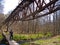 Old desolate bridge and bike path