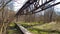 Old desolate bridge and bike path