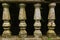 Old destroyed balustrade in an abandoned autumn park