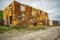 Old destroyed building in north yakutian settlement Chokurdakh