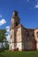 Old destroyed church. Ruins of  catholic Church. Bell tower of the destroyed old church. Historical value 18th century. Lyskovo,