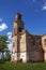 Old destroyed church. Ruins of  catholic Church. Bell tower of the destroyed old church. Historical value 18th century. Lyskovo,