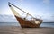 Old dhow on the beach
