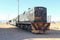 Old diesel-electric locomotive in desert