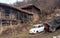 Old dilapidated houses in an abandoned mountain Serbian village in southeastern Serbia, on the slopes of Suva Planina mountain