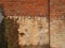 Old dirty clay red brick wall natural background wallpaper