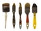 Old dirty paintbrushes