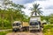 Old dirty trucks dump truck on construction site Phuket Thailand