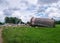 Old dismantled water tower, overturned water tower, reservoir, Latvia, Vaidava