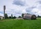 Old dismantled water tower, overturned water tower, reservoir, Latvia, Vaidava