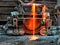 Old disposal pots mounted on railway platforms in blast fur