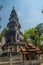 Old distinctive chedi at Wat Ku Tao (Temple of the Gourd Pagoda) in Chiang Mai, Thailand. The temple is called ku tao because of i