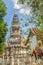 Old distinctive chedi at Wat Ku Tao (Temple of the Gourd Pagoda) in Chiang Mai, Thailand. The temple is called ku tao because of i