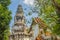 Old distinctive chedi at Wat Ku Tao (Temple of the Gourd Pagoda) in Chiang Mai, Thailand. The temple is called ku tao because of i