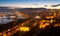 Old districts in Malaga with Cathedral in dawn