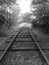 Old disused railway line disappears into the distance