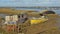 Old disused wooden boat in the mud flats