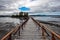 Old dock linking to an isolated island, ChiloÃ© Is