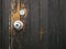 Old door knob Wooden door Textured