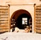 old door in morocco africa ancien and pottery