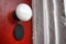 Old Doorknob on Antique Red Door of Historic Home