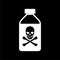 Old drug bottle, Deadly poison in bottle icon on dark background