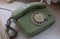 Old dusty telephone set