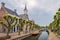 Old Dutch town of Sloten Friesland Netherlands with historical canals