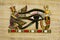 Old Egyptian papyrus with elements of ancient Egyptian history