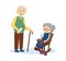 Old, elderly, aged couple. Old gray-haired grandmother and grandfather.