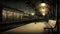 Old and empty railway station in the city generative AI